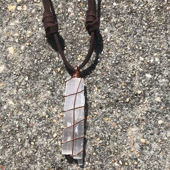 Jewelry - Copper Wrapped Selenite Necklace